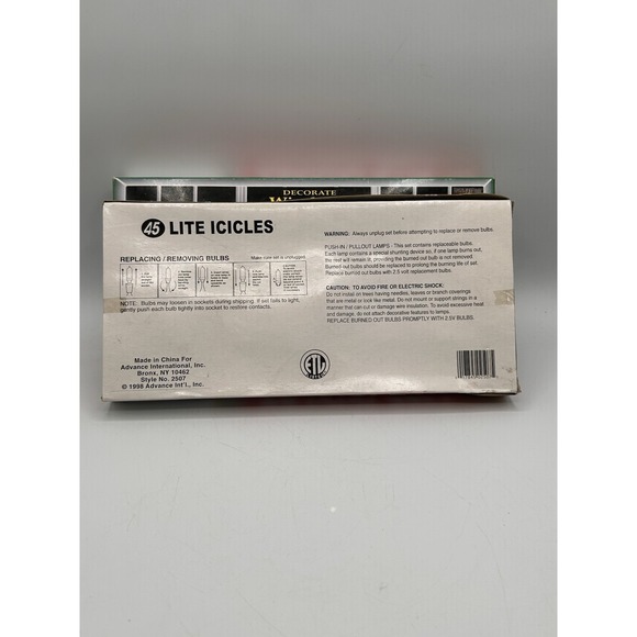 Vintage Holiday Lite 45 Lite Icicles Multicolored Lights Lot Of‎ 2 - Picture 3 of 14